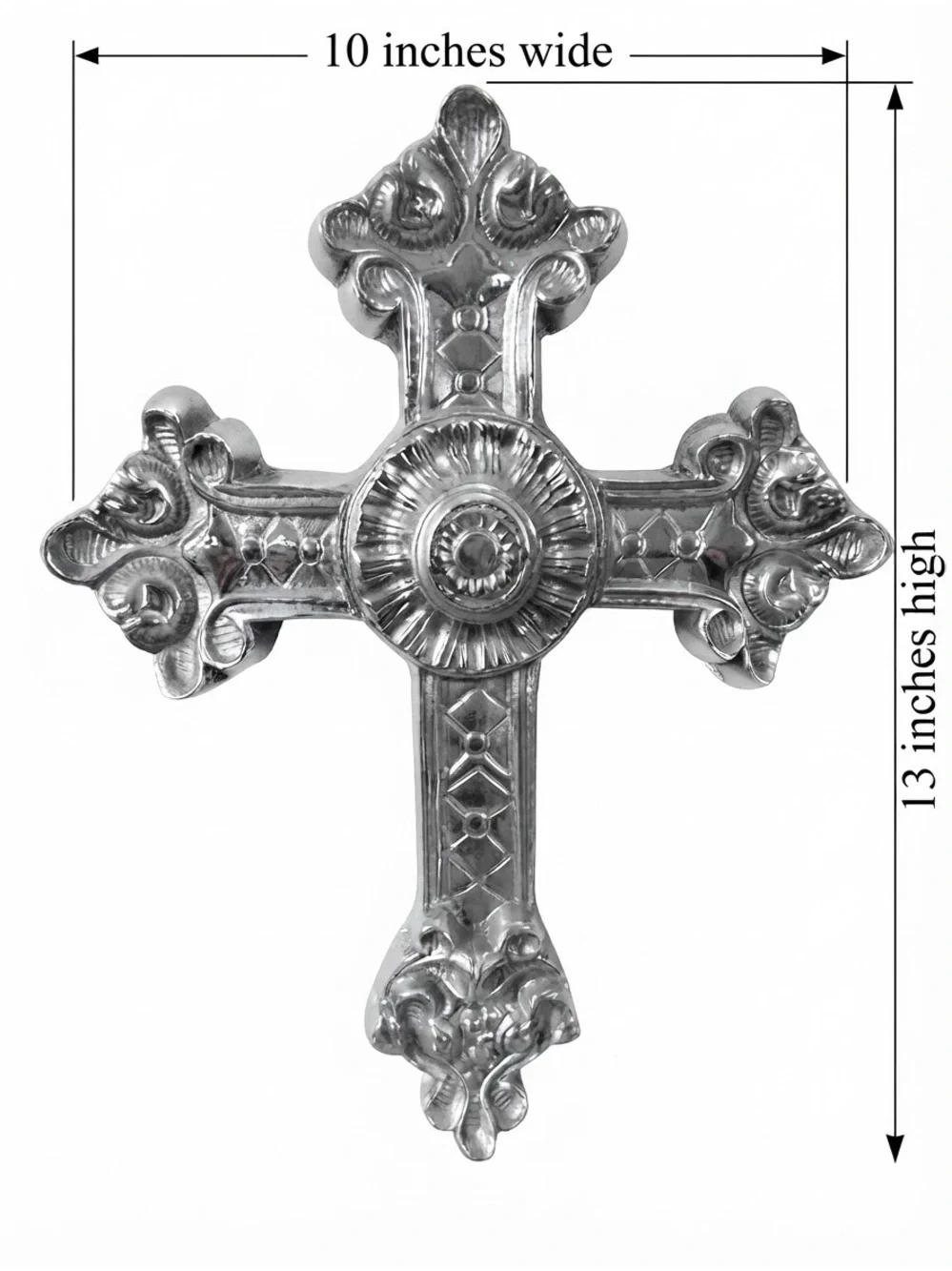 Elegant Silver Decorative Wall Cross - Unbranded
